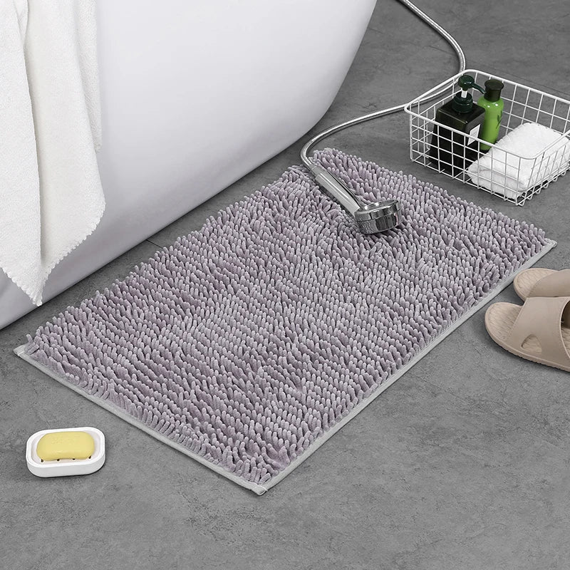 Winter Solid Chenille Plush Pet Mat Soft Absorbent Carpet Cat Dog Bed Cushion Bathroom Floor Rug