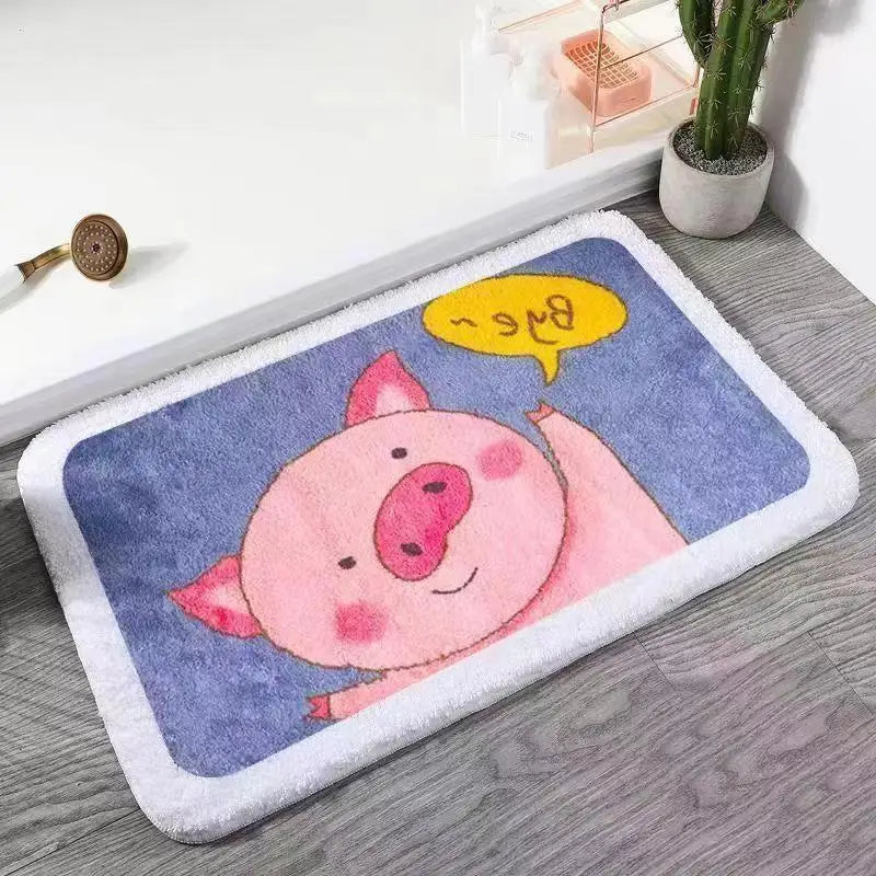 Cartoon Bathroom Floor Mat Absorbent Non-Slip Entrance Door Carpet