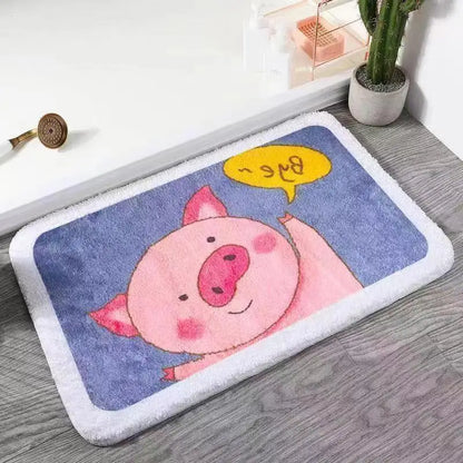Cartoon Bathroom Floor Mat Absorbent Non-Slip Entrance Door Carpet