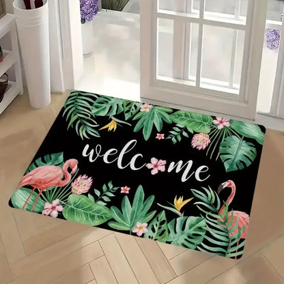 VIKAMA Flamingo Print Non-Slip Welcome Mat