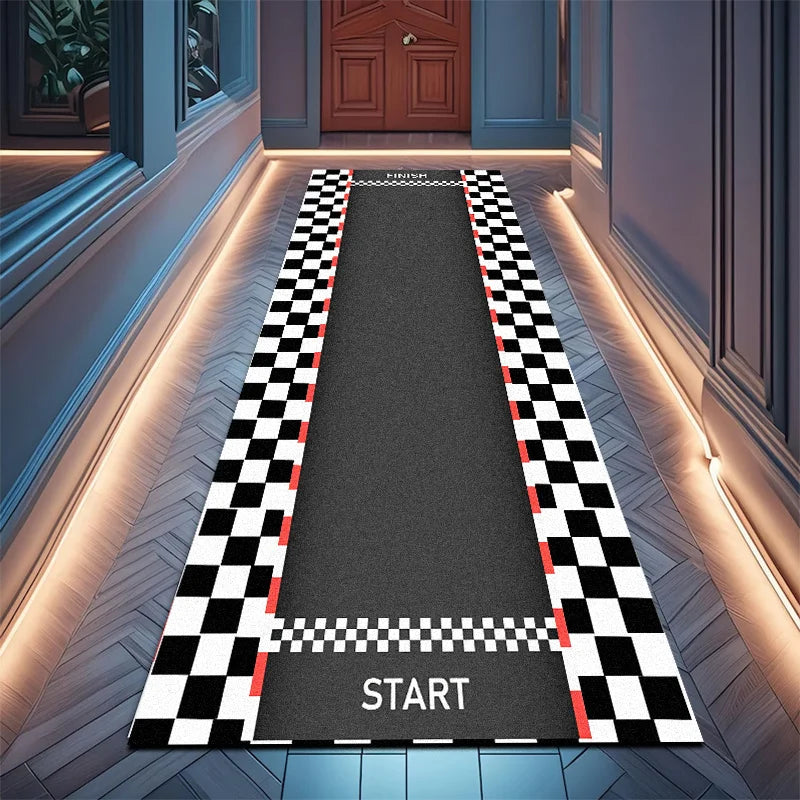 VIKAMA Track Design Non-Slip Polyester Area Rug