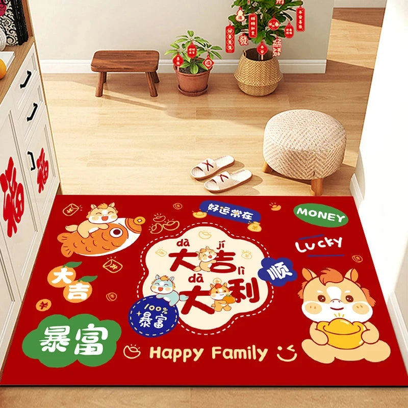 2026 Chinese New Year Greetings Non-Slip Doormat