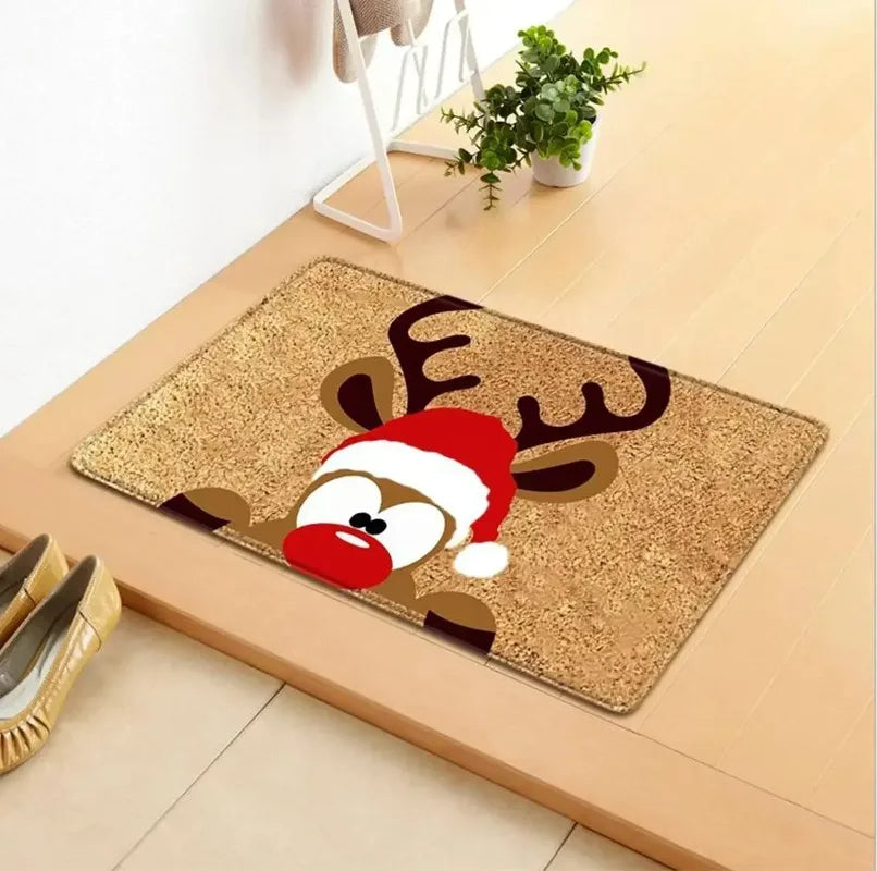 Christmas Santa Reindeer Tree Doormat