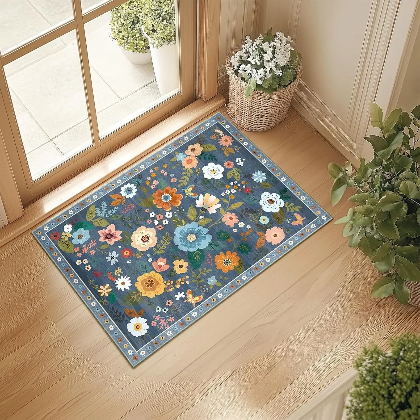 American Floral Crystal Velvet Floor Mat