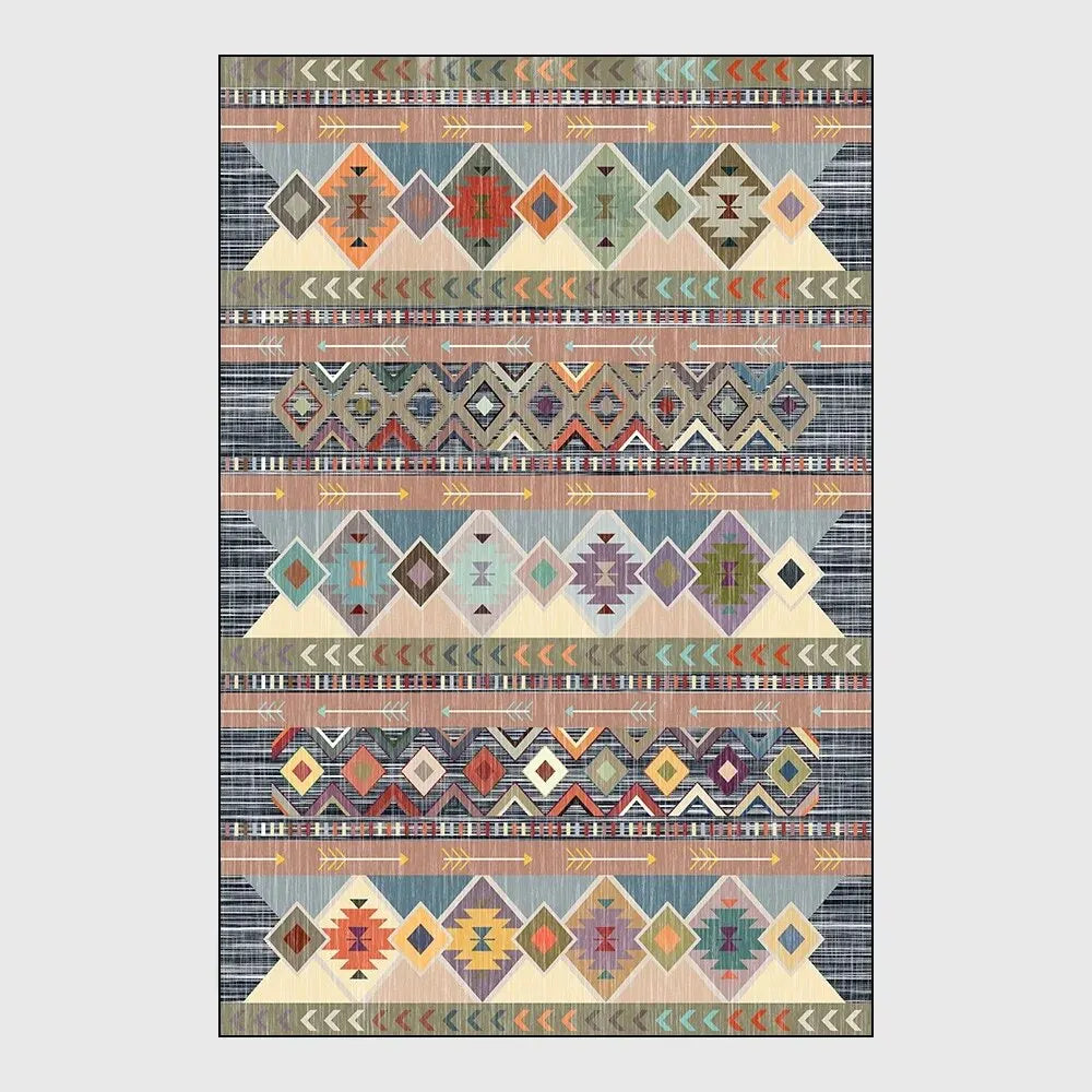 VIKAMA Crystal Velvet 50×80 cm Persian Retro Bohemian Carpet Living Room Sofa Floor Mat Bedroom Door Rug Home Decor