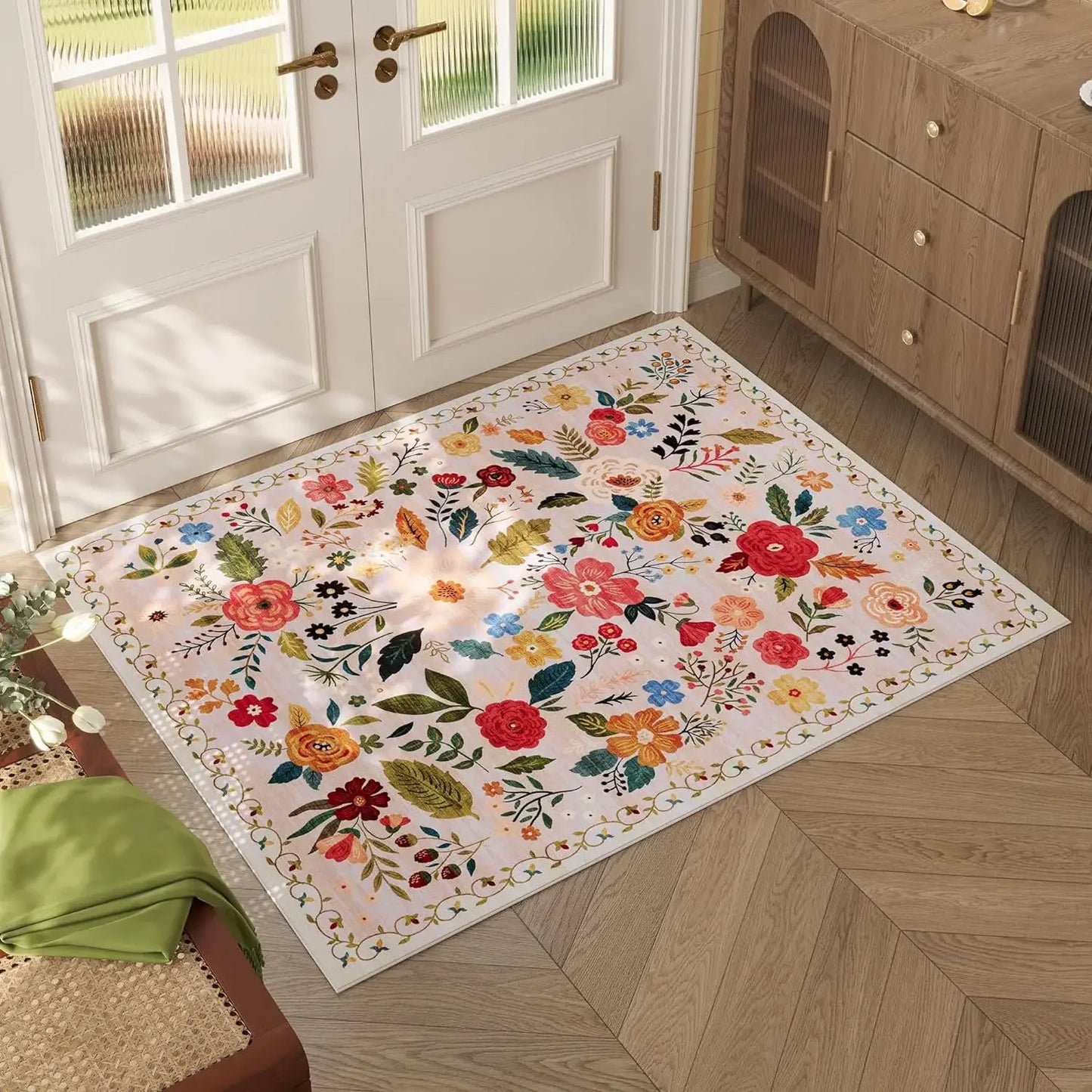American Floral Crystal Velvet Floor Mat