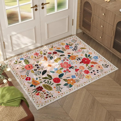 American Floral Crystal Velvet Floor Mat