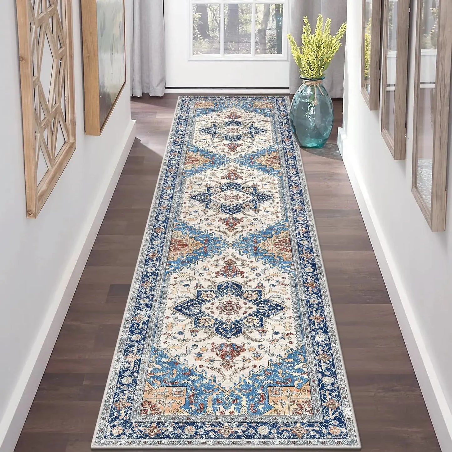 VIKAMA Non-Slip Hallway Runner Rug Machine Washable Kitchen Entryway Bedroom Laundry Carpet