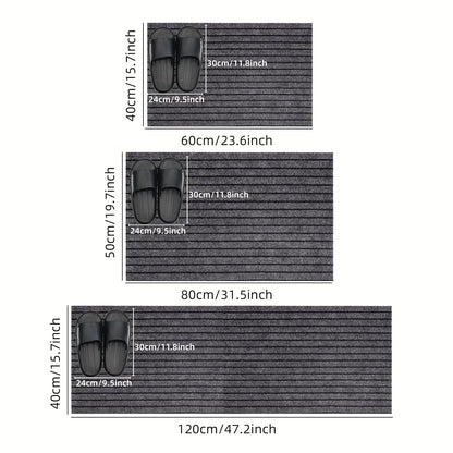 Large Striped Rubber-Back Corridor Carpet Non-Slip Washable Laundry Room Outdoor Area Rug Custom Size Home Decor