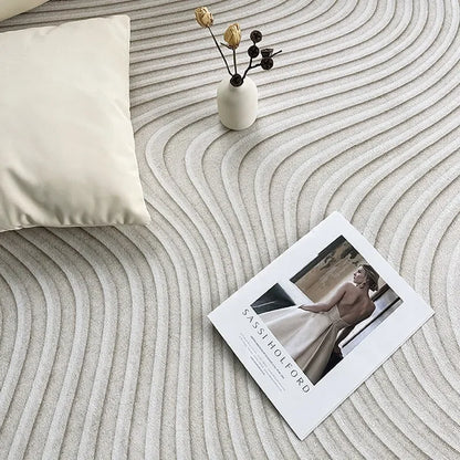 French Cream Light Luxury Washable Large Area Rug