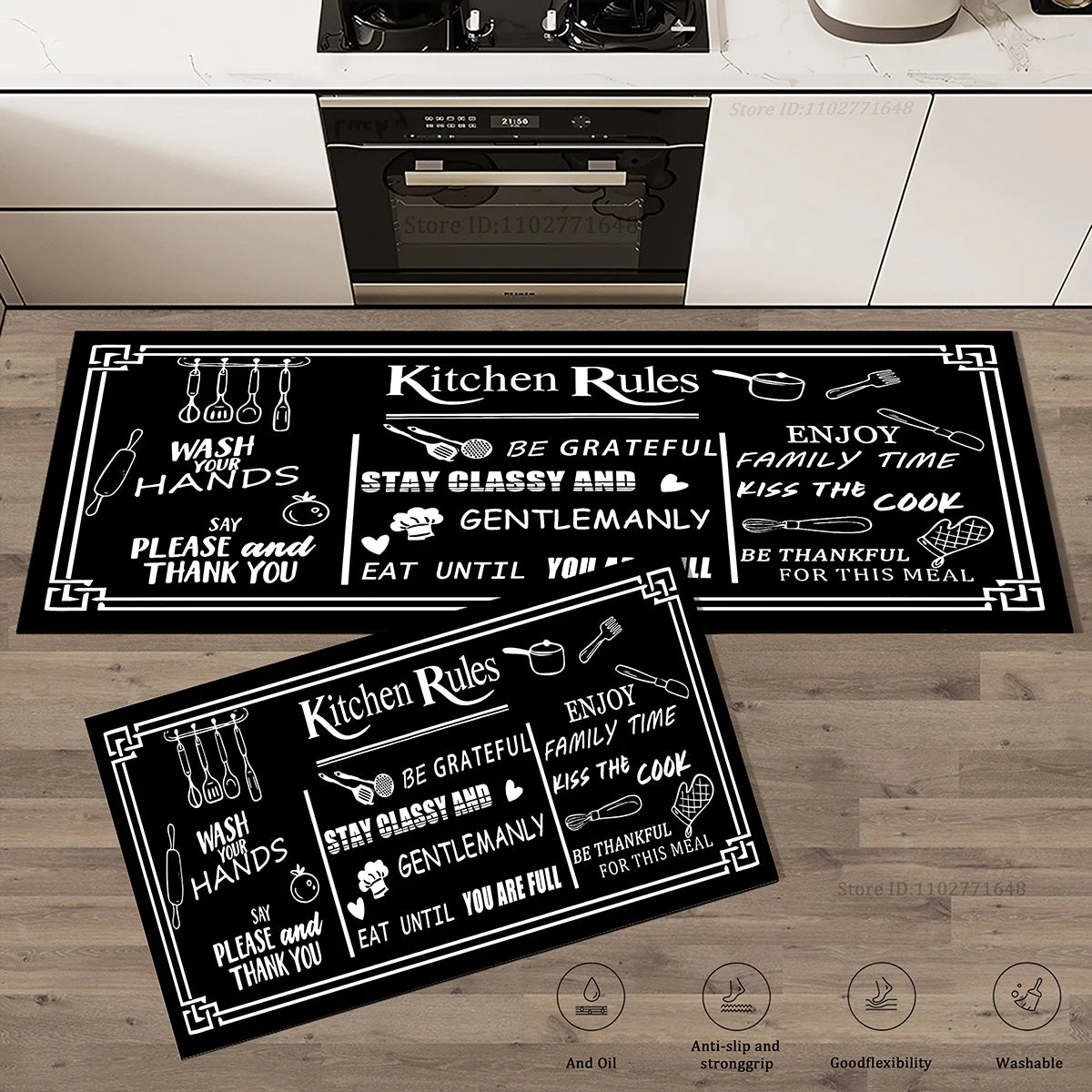 Wood Grain Kitchen Floor Mat Non-Slip Washable Long Absorbent Entrance Doormat Bedroom Bedside Carpet Home Decor