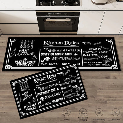 Wood Grain Kitchen Floor Mat Non-Slip Washable Long Absorbent Entrance Doormat Bedroom Bedside Carpet Home Decor