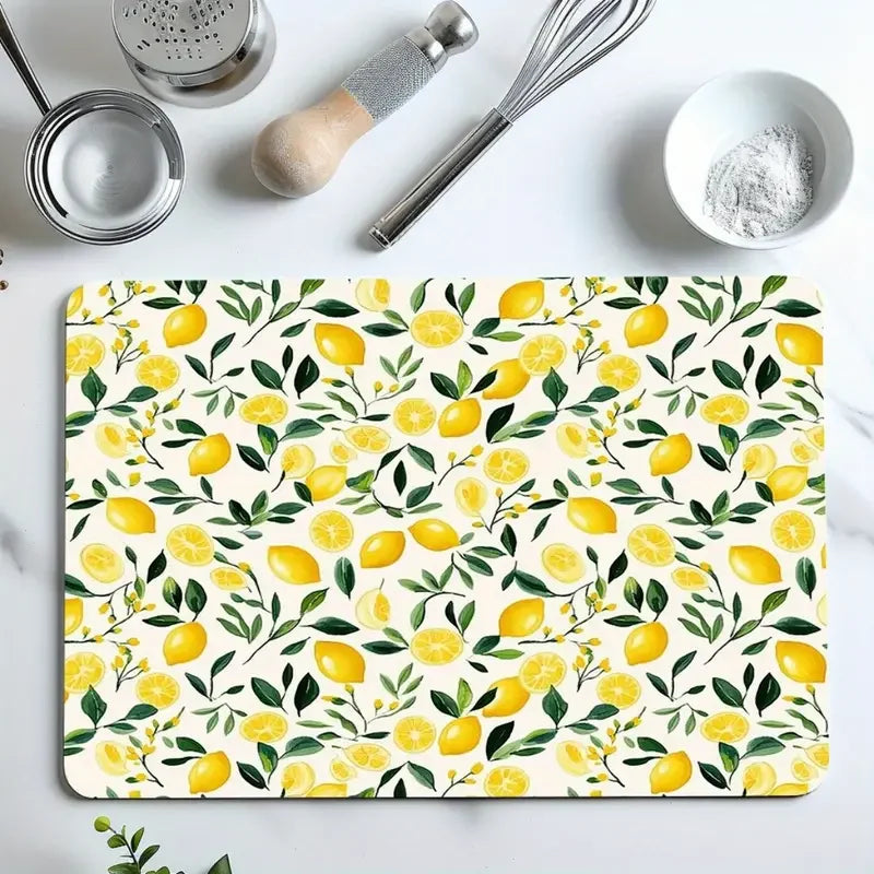 Lemon Absorbent Kitchen Drying Mat