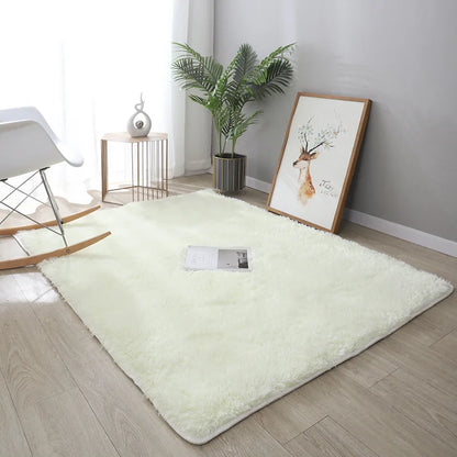 VIKAMA Silk Tie-Dye Plush Non-Slip Area Rug