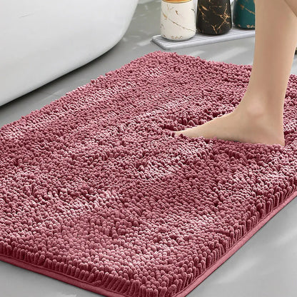 Cheap Chenille Bathroom Mat Absorbent Non-Slip Carpet Bathtub Living Room Door Rug Home Decor