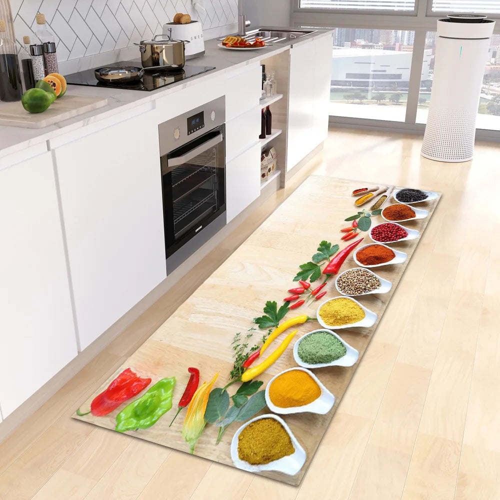 VIKAMA Scandinavian Waterproof Rug Antibacterial Stain-Resistant Machine Washable Kitchen Carpet Modern Home Decor