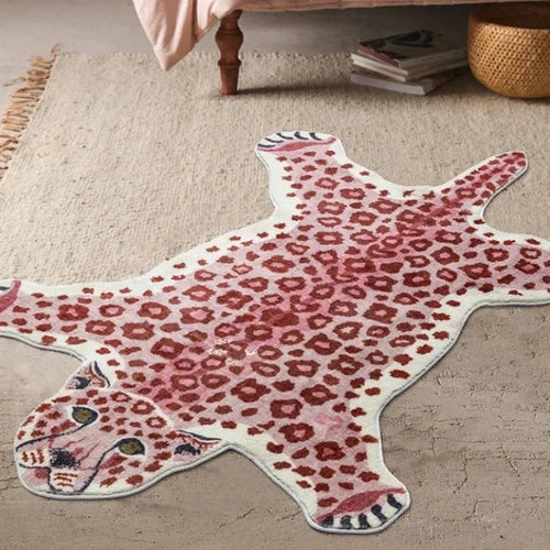 VIKAMA Cartoon Leopard Plush Soft Area Rug