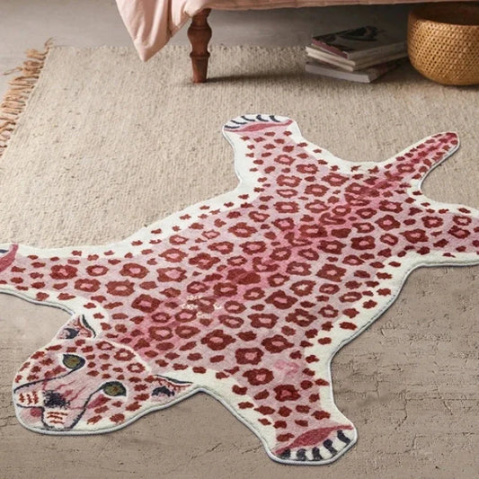 VIKAMA Cartoon Leopard Plush Soft Area Rug
