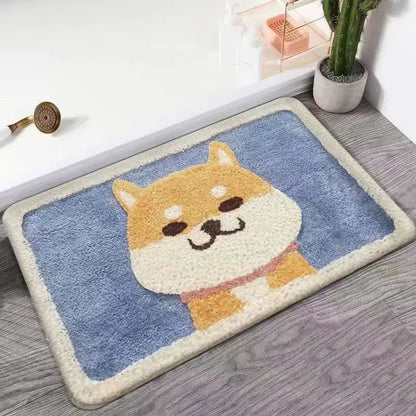 Cartoon Bathroom Floor Mat Absorbent Non-Slip Entrance Door Carpet