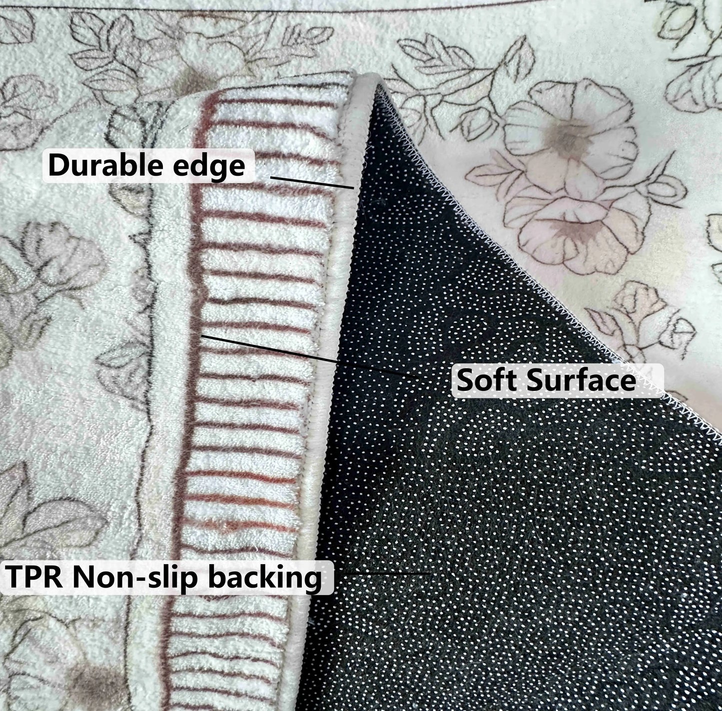 VIKAMA English Dopamine Cashmere-Feel Washable Door Mat