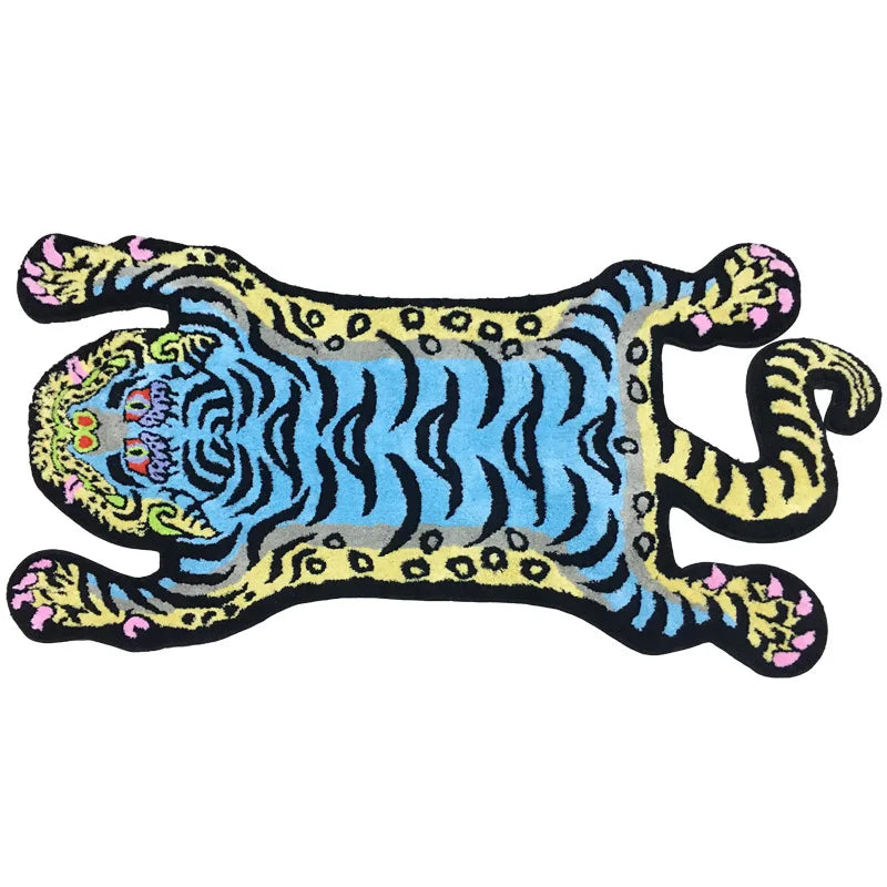 VIKAMA Bionic Tiger Decorative Rug - Unique Shaped Floor Mats for Living Room and Bedroom Decoration