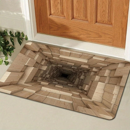 3D Brick Hole Illusion Doormat