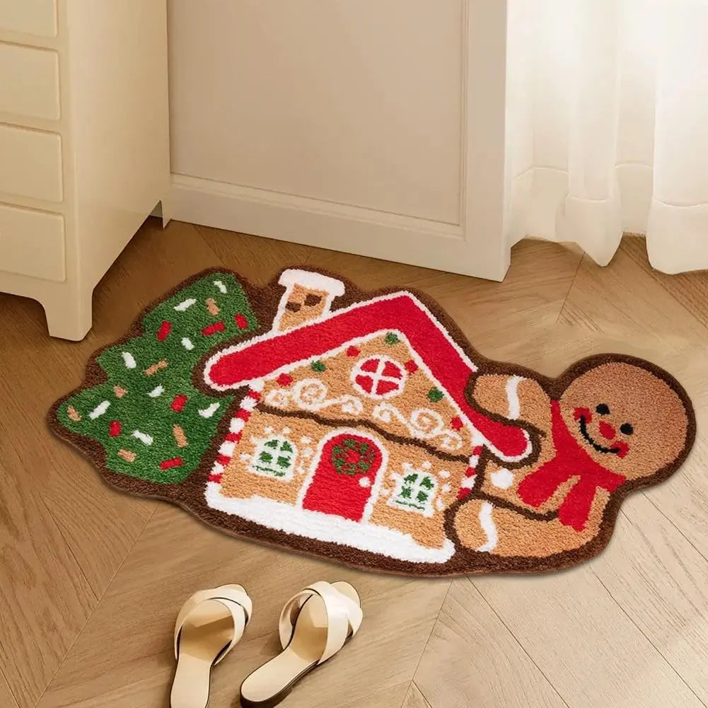VIKAMA Christmas Welcome Doormat Soft Absorbent Non-Slip Front Door Living Room Bedroom Floor Mat