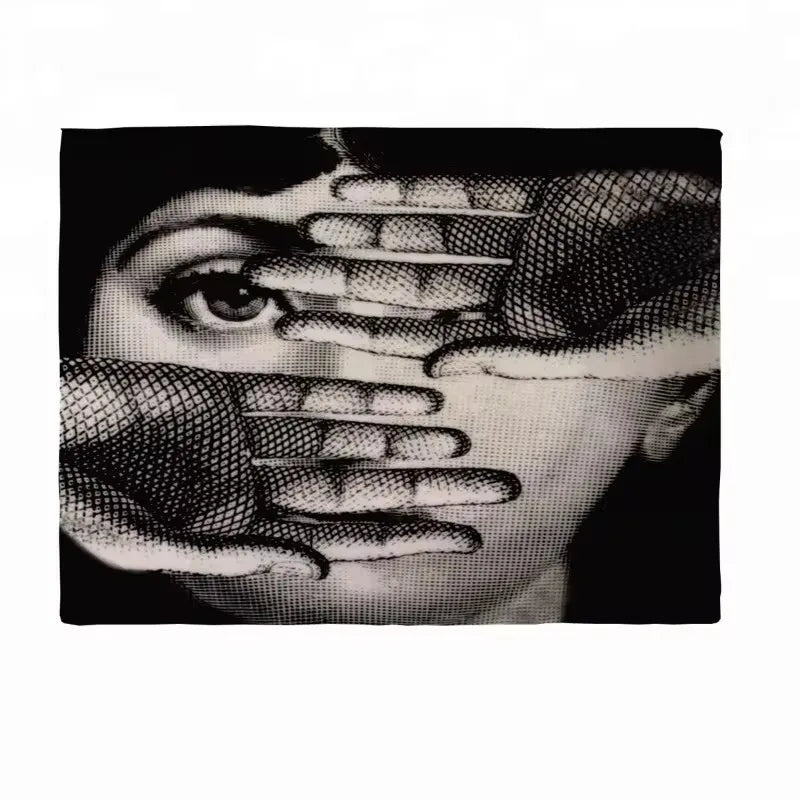 Linen Square Black White Art Placemat Set