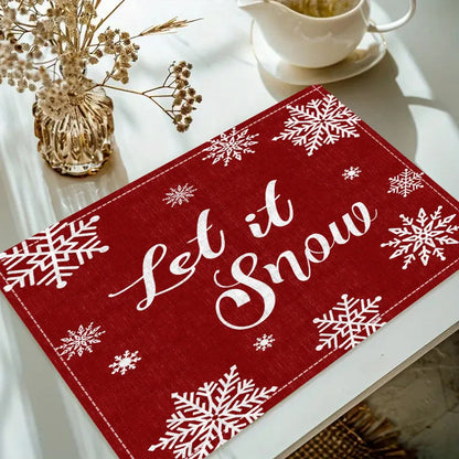 Christmas reindeer linen placemat table mat