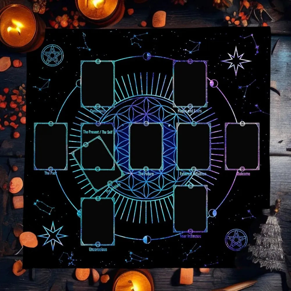 VIKAMA Celtic Cross Tarot Tablecloth Divination Altar Cloth Witchcraft Decor