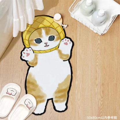 Cute cat quick-dry non-slip bath mat