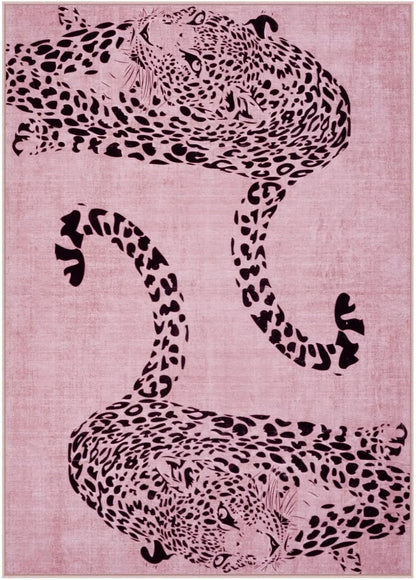 Cheetah Pattern Rug Personalized Animal Flower Carpet Non-Slip Floor Mat Bedroom Living Room Door Mat Home Decor