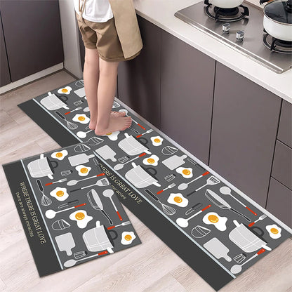 Non-Slip Kitchen Mat Long Crystal Velvet Rug Absorbent Foot Mat Bedroom Living Room Doormat Small Carpet Home Decor