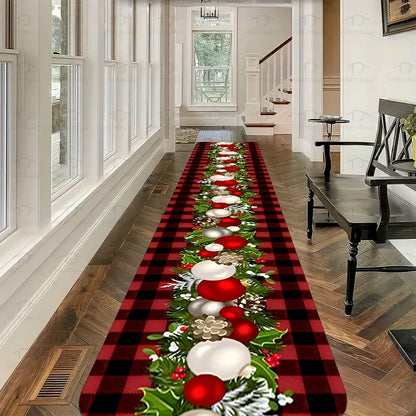 Festive snowflake Christmas runner rug for hallway and home decor