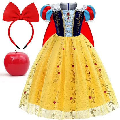 Disney Snow White Costume Dress With Cloak For Girls