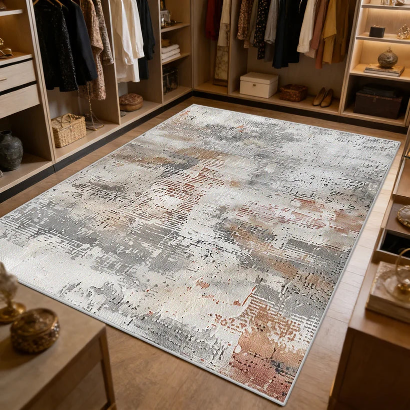 Nordic Ink Splash Abstract Washable Area Rug