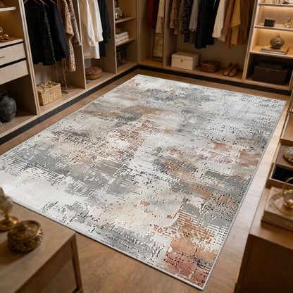Nordic Ink Splash Abstract Washable Area Rug