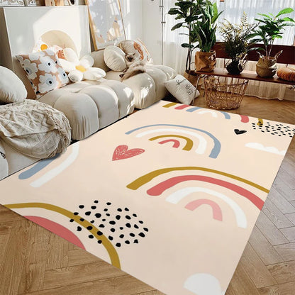 Kawaii Rainbow Kids Area Rug