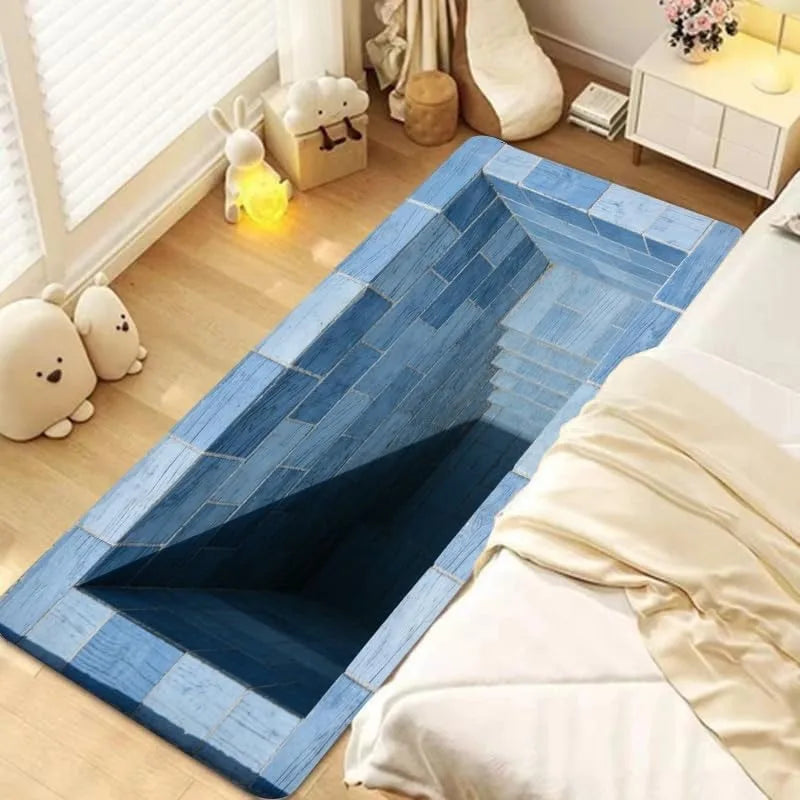 3D Optical Illusion Stone Staircase Runner Rug