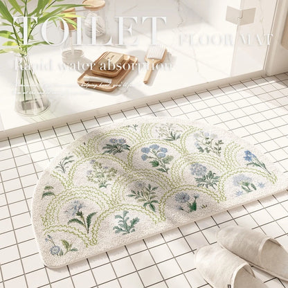 Fresh American Floral Bathroom Absorbent Non-Slip Door Floor Mat