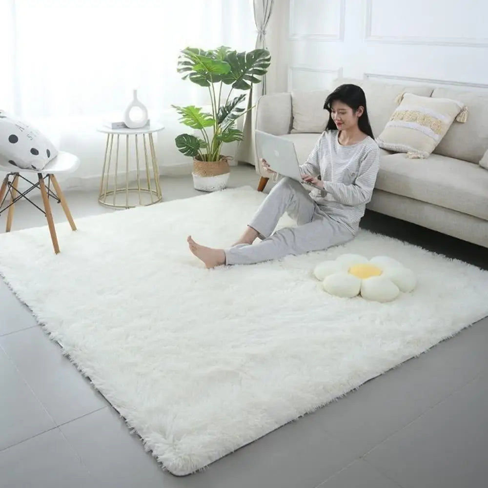 VIKAMA Tie-Dye Plush Carpet Soft Fluffy Non-Slip Kids Room Crawling Mat