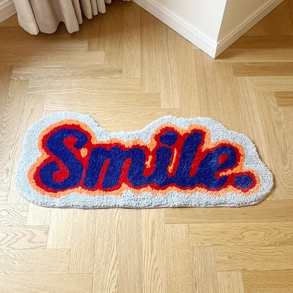 Smile Letter Fluffy Cloud Tufted Rug