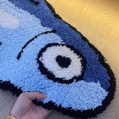 VIKAMA Salted Fish Shape Creative Rug Imitation Cashmere Waterproof Non-Slip Bedroom Bedside Bathroom Floor Mat Home Decor