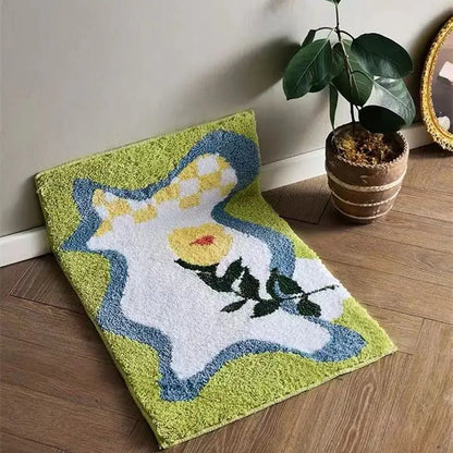 Bathroom Floor Mat Water-Absorbent Non-Slip Foot Mat Bedroom Entry Toilet Door Carpet