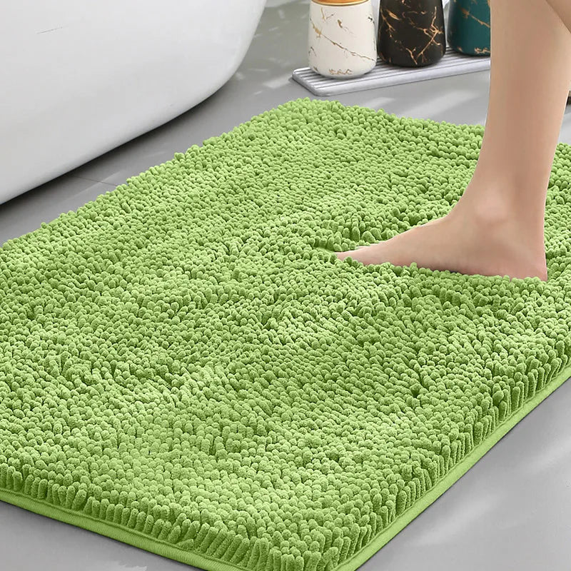 Cheap Chenille Bathroom Mat Absorbent Non-Slip Carpet Bathtub Living Room Door Rug Home Decor