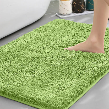 Cheap Chenille Bathroom Mat Absorbent Non-Slip Carpet Bathtub Living Room Door Rug Home Decor