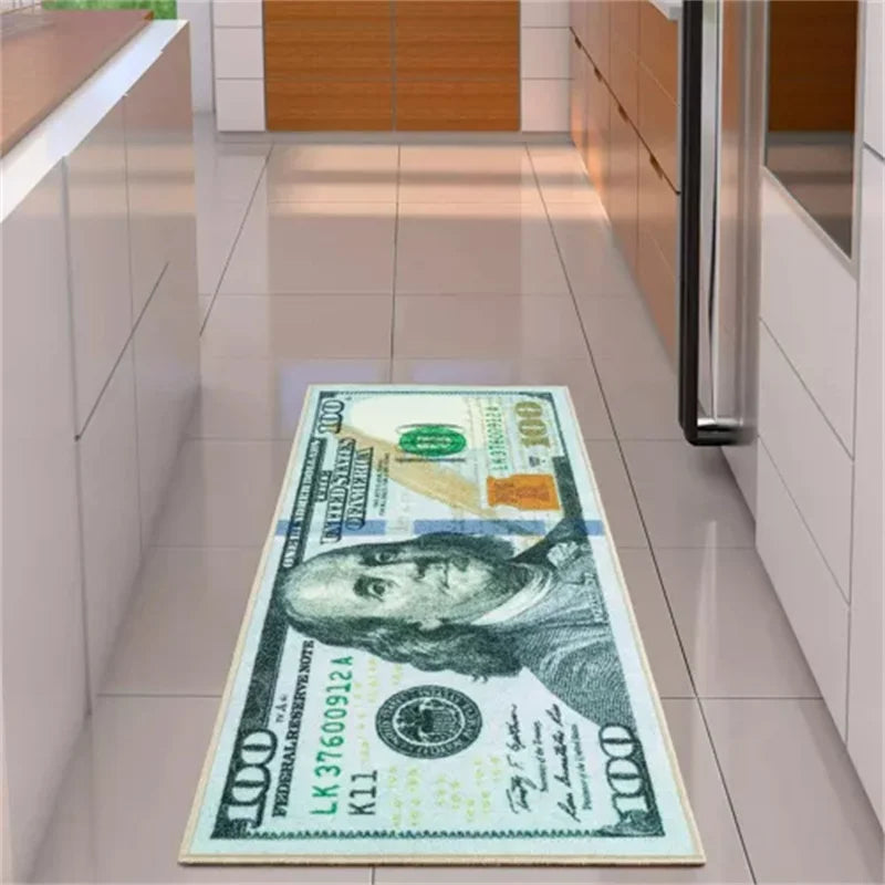 $100 Dollar Bill Money Non-Slip Floor Mat