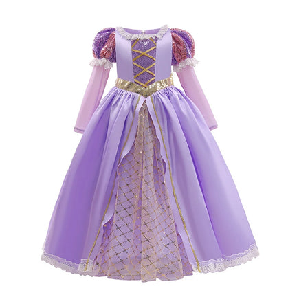 Disney Tangled Rapunzel Princess Costume Dress For Girls