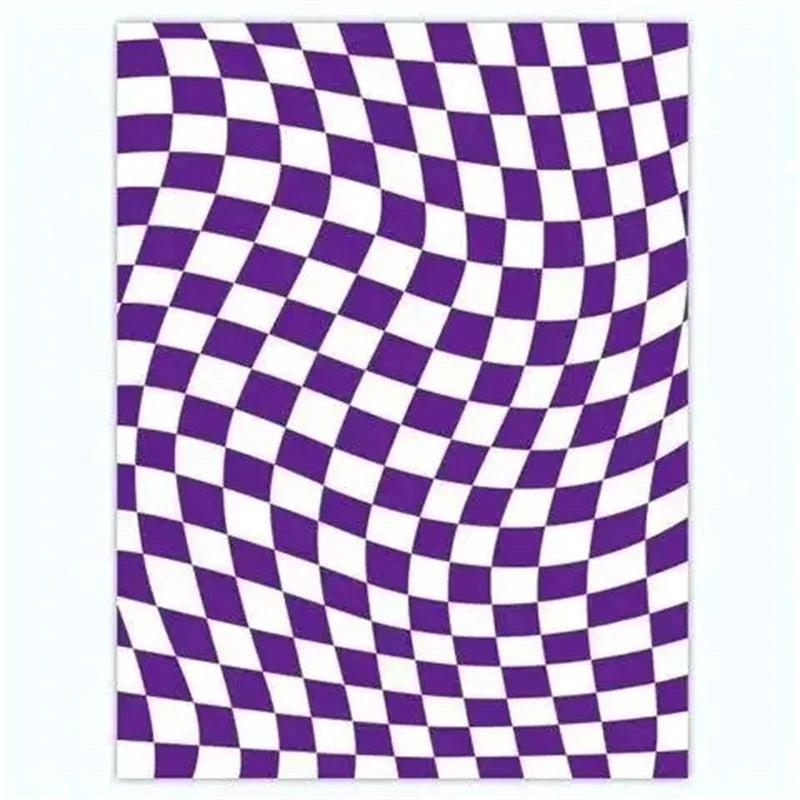 Purple Chessboard Plaid Area Rug