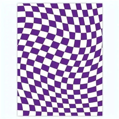 Purple Chessboard Plaid Area Rug
